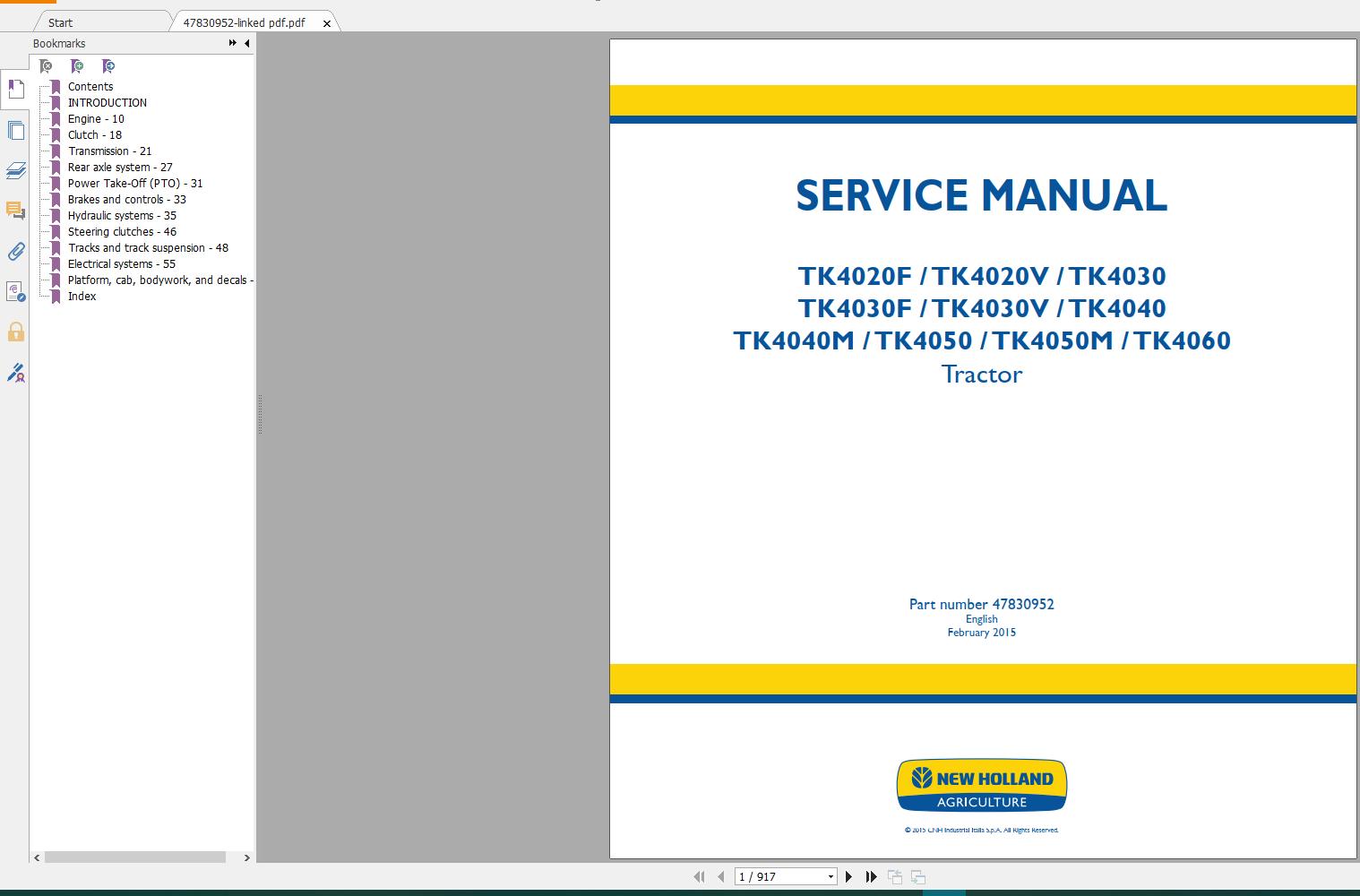 New Holland Agriculture Tractors 16.1 GB PDF Service Manuals (3)