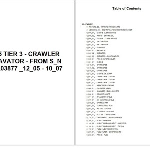 New Holland E265 Tier 3 2005-2007 Parts Catalog