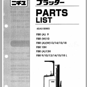 Nichiyu 60 63 Series FBR(A)(W)9-18 Parts List 96-P-1002