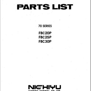 Nichiyu 70 Series FBC20P FBC25P FBC30P Parts List 04P2408