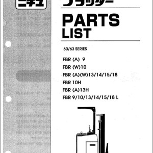 Nichiyu FBR(A)(W)9-18-60-63S Parts List 96P1002