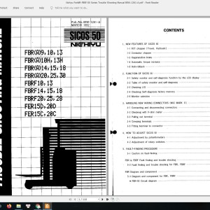 Nichiyu FBRF-50 Series TroubleShooting Manual 89W-1201-A