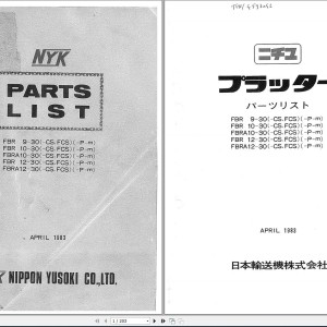 Nichiyu-NYK FBR(A)9.10.12-30 Parts List