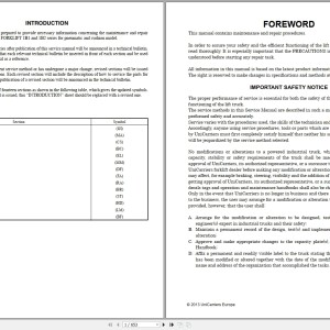 UniCarriers 1B1 1B2 Series Service Manual