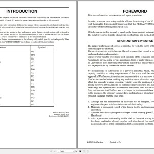 UniCarriers 1F1 1F2 Series Service Manual