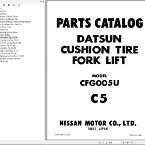 Nissan CFG005U Parts Catalog CF107-EUBOO-K