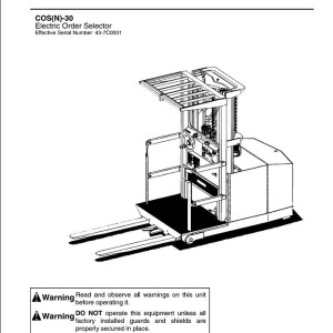 Nissan COS-30 COSN-30 Parts Manual COSPTBOOK