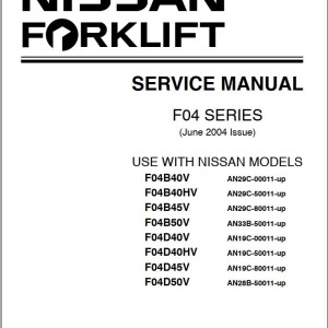 Nissan F04 Series Service Manual SM2EM-F04G0