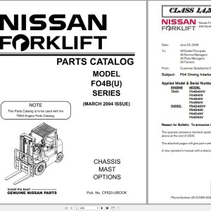 Nissan F04B(U) Series Parts Catalog CF620-UBOOK