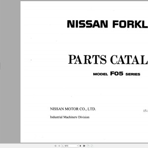 Nissan F05 Series Parts Catalog CF090-UBOOK