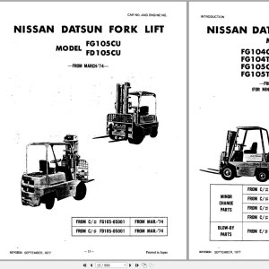 Nissan FB104 FG105 FD104 FD105 Parts Catalog