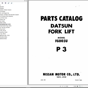 Nissan FG003U Parts Catalog CF095-UBOOK