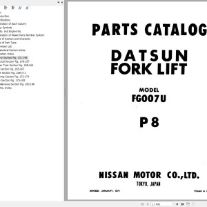 Nissan FG007U Parts Catalog CF097-UBOOK