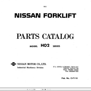 Nissan H02 Series Parts Catalog