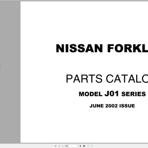 Nissan J01 Series Parts Catalog CF380-UBOOK