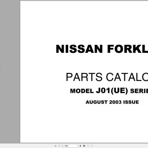 Nissan J01(UE) Series Parts Catalog CF440-UBOOK