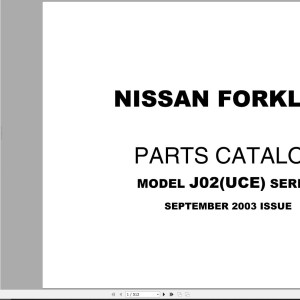 Nissan J02(UCE) Series Parts Catalog CF450-UBOOK