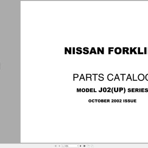 Nissan J02(UP) Series Parts Catalog CF400-UBOOK