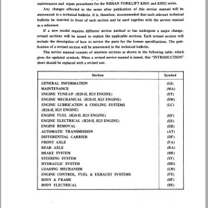 Nissan KH01 KH02 Series Service Manual