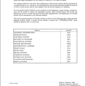 Nissan P01 P02 Service Manual