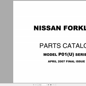 Nissan P01(U) Series Parts Manual CF350-UBOOK