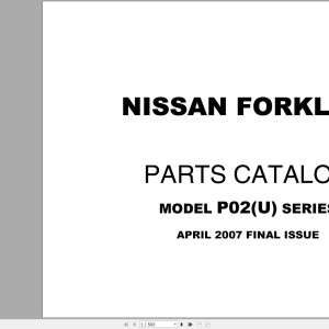 Nissan P02(U) Series Parts Manual CF360-UBOOK