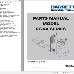 Nissan SGX4 Series Parts Manual SGX4PTBOOK
