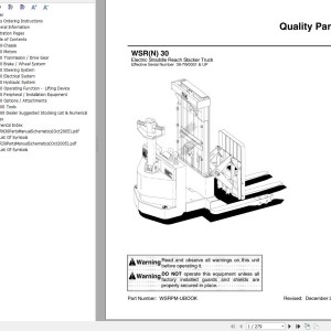 Nissan WSR30 WSN30 Parts Manual WSRPM-UBOOK