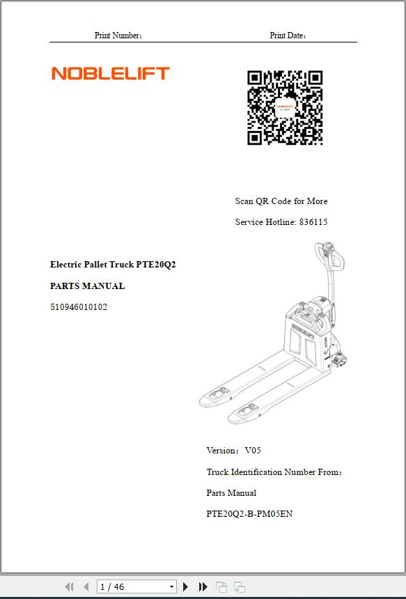 Noblelift 689 MB PDF Operation Parts Service Manual (3)