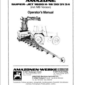 Amazone 1600 H-18 20 21 24 Operator Manual