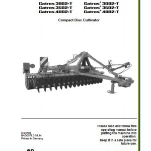 Amazone 3002-T to Catros+ 4002-T Operating Manual