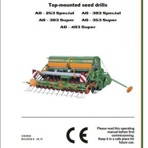 Amazone AD-253 Special to AD-403 Super Operating Manual