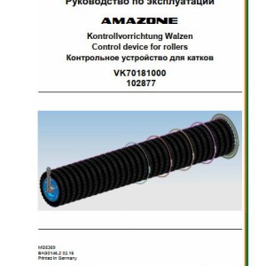 Amazone Control Device For Rollers VK70181000 Operation Manual