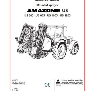 Amazone US605 US805 US1005 US1205 Instruction Manual