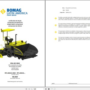 Bomag VDA 421 MAX Spare Parts Catalog