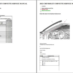 Chevrolet Corvette C8 2020-2022 Service Repair Manual