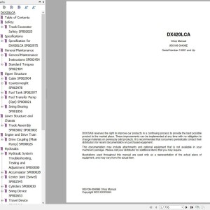 Doosan DX420LCA Shop Manual 950106-00408E