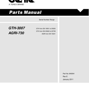 Genie GTH-3007 AGRI-730 Parts Manual 645004