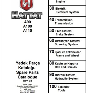 Hattat A90 A100 A110 Spare Parts Catalog EN TR