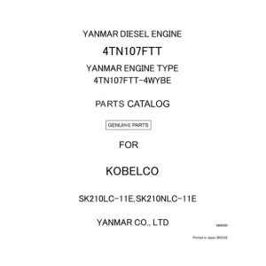 Kobelco SK210LC-11E SK210NLC-11E Yanmar Engine 4TN107FTT Parts Catalog