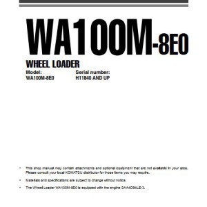 Komatsu WA100M-8E0 Shop Manual VENAM07004