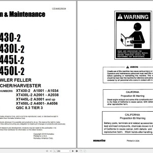 Komatsu XT430-2 XT430L-2 XT445L-2 XT450L-2 Operation and Maintenance Manual CEAM025604