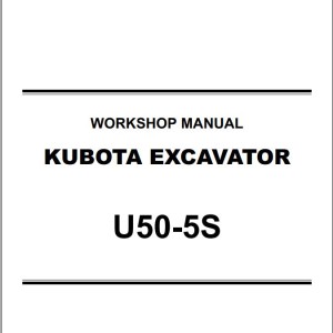 Kubota U50-5S Workshop Manual and Diagram RY911-24633