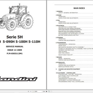 Landini 5-080H 5-090H 5-100H 5-110H Service Manual 6503112M1