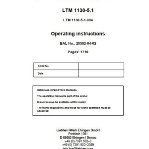 Liebherr LTM 1130-5.1 Operating Manual