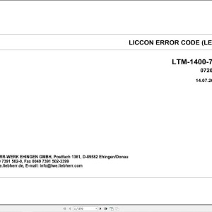 Liebherr LTM 1400 Liccon Error Code LEC