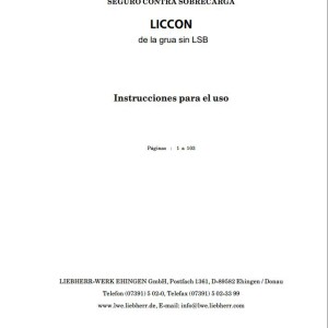 Liebherr LTM 1400 Liccon Test System Manual