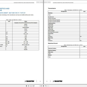 Manitou MLT 850 145 V+ Y ST5 S1 MLT-X 850 145 V+ Y ST3A S1 Repair Manual 52780132EN-USMG