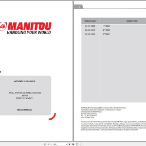 Manitou Rexroth A6VM Series 65 and 71 Repair Manual 647524EN