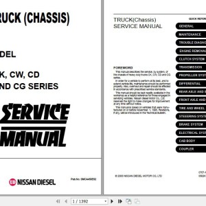 UD Truck Chassis CK CW CD CG Series Service Manual